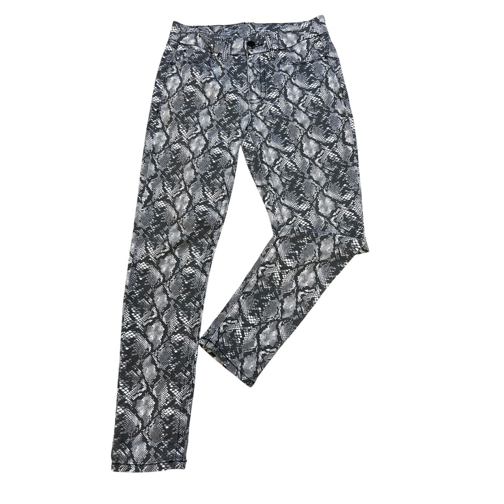 Seven7 Skinny Jeans Womens 6‎ Grey Excellent Snakeskin Tummyless High Rise Print